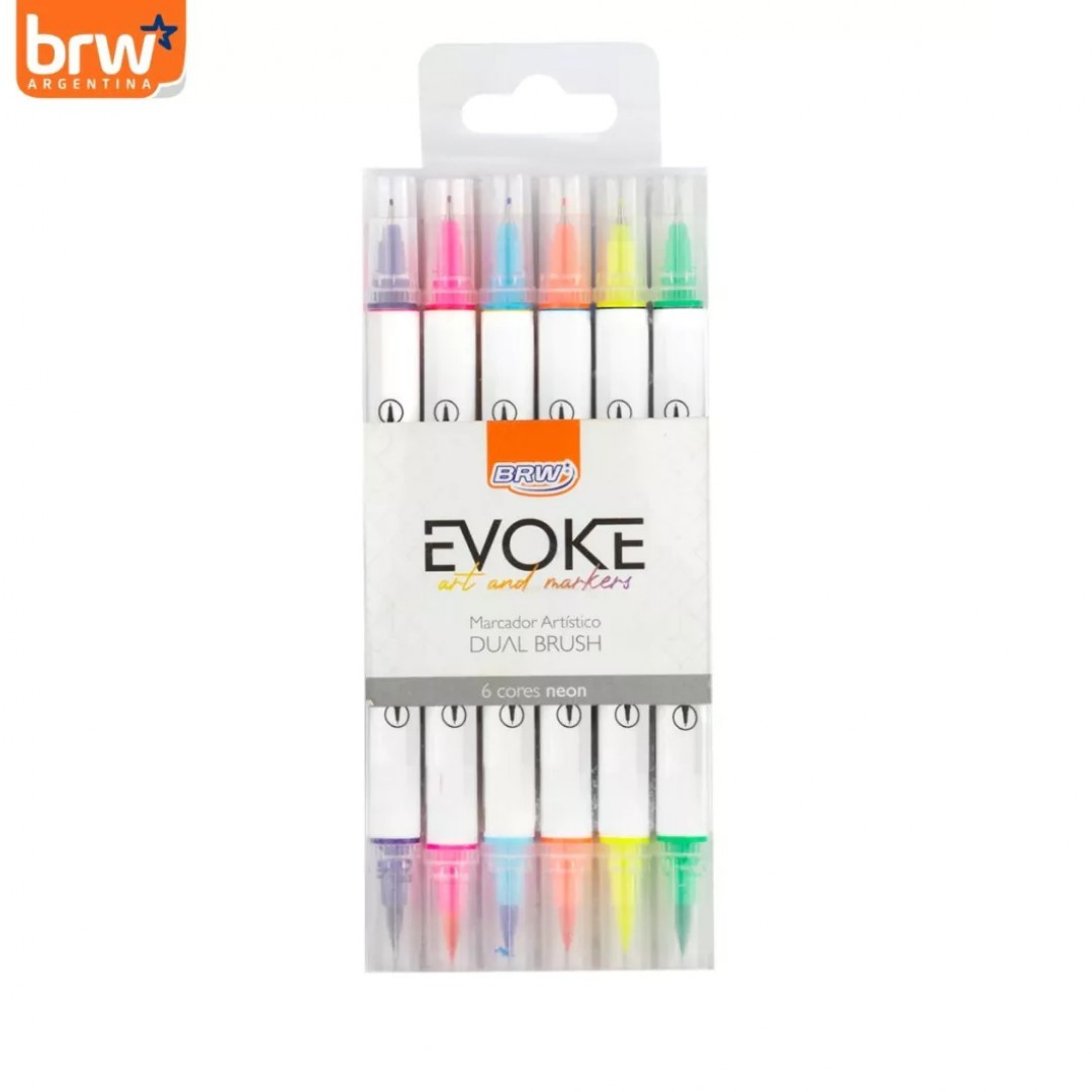 marcadores-evoke-dual-brush-doble-punta-neon-brw