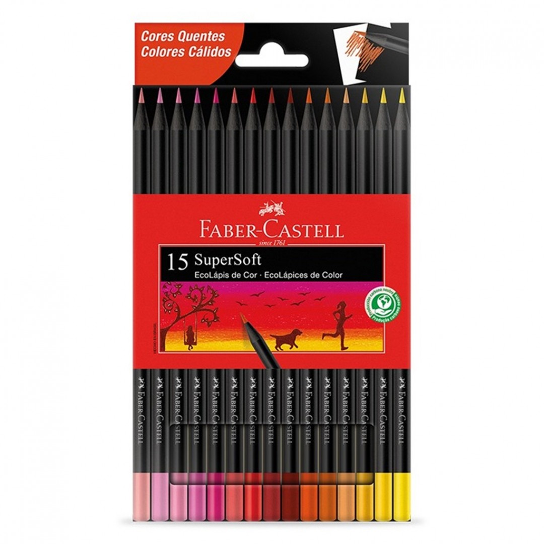 lapices-faber-castell-supersoft-15-colores-calidos