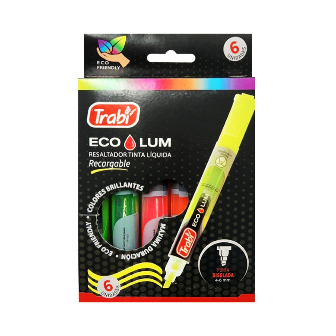 resaltadores-trabi-eco-lum-tinta-liquida-x6