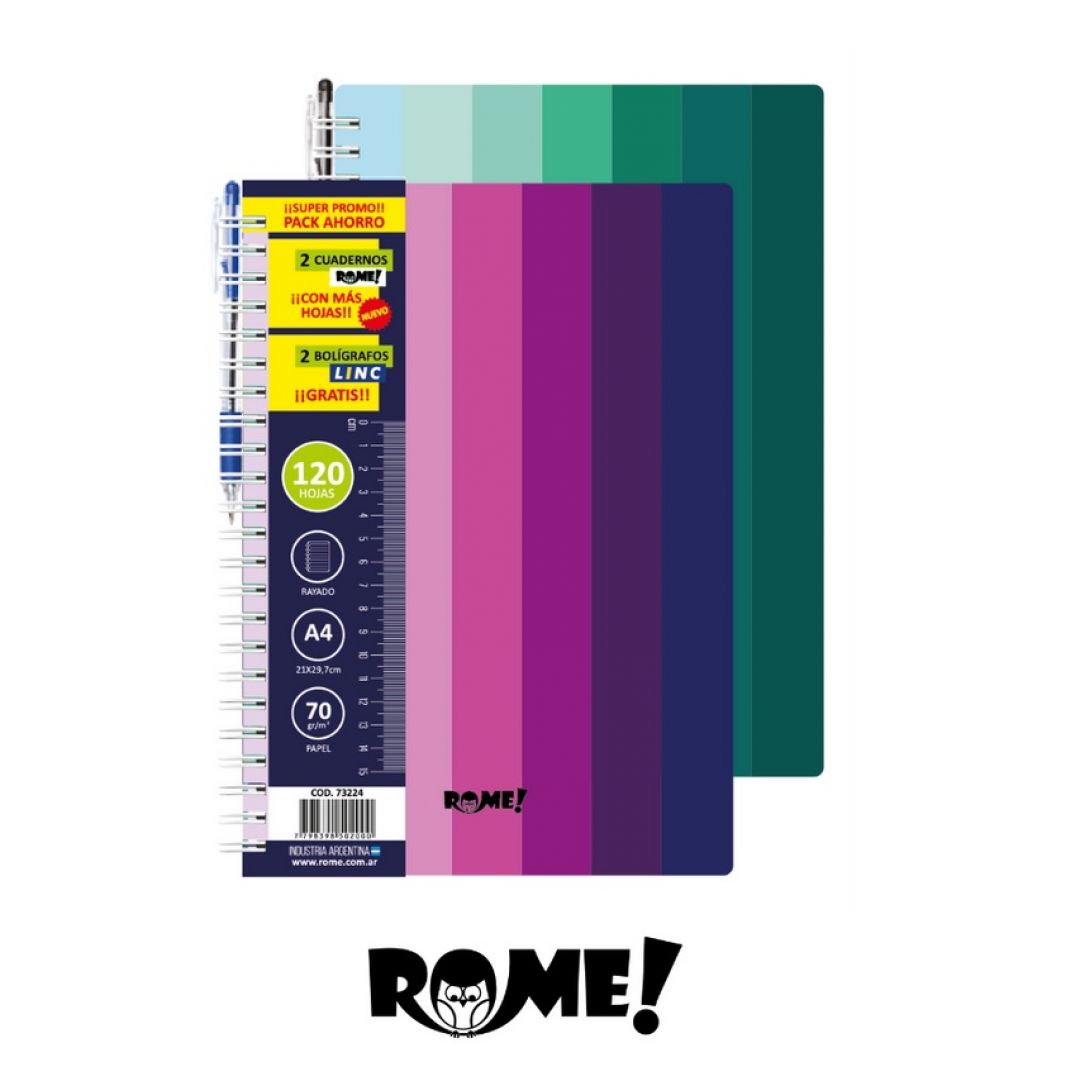 pack-2-cuadernos-a4-120-hojas--2-lapiceras-gratis-rome-8255