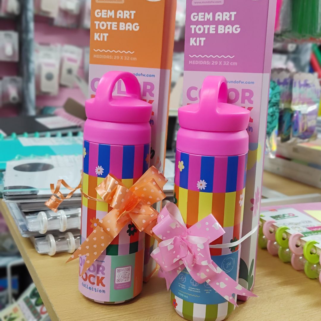 COMBO BOTELLA + TOTE BAG CON DIAMOND PAINTING